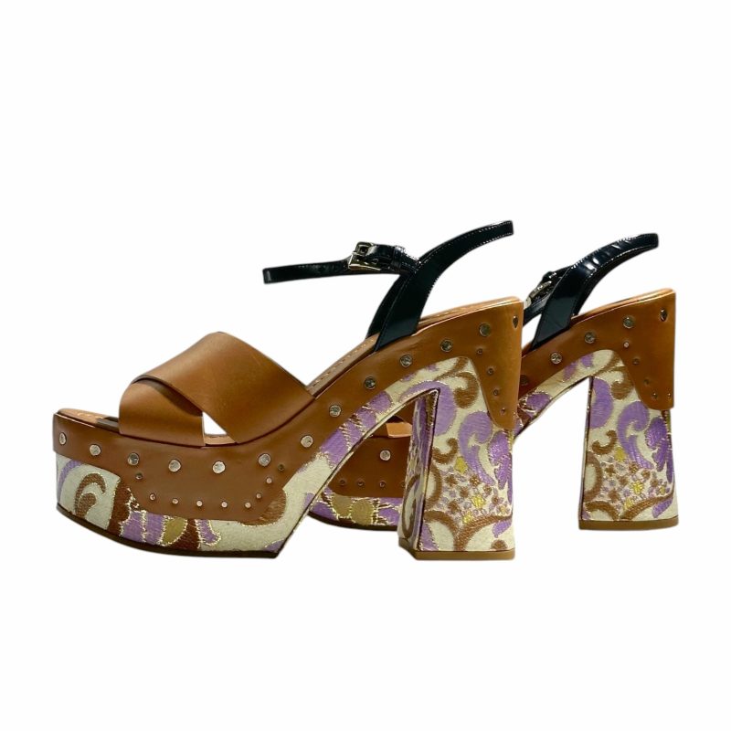 Prada Platform Floral Leather Sandals 37.5 - Image 5