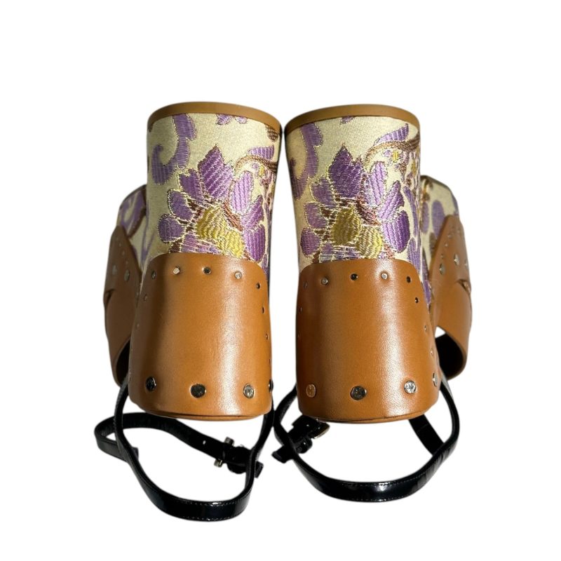 Prada Platform Floral Leather Sandals 37.5 - Image 6