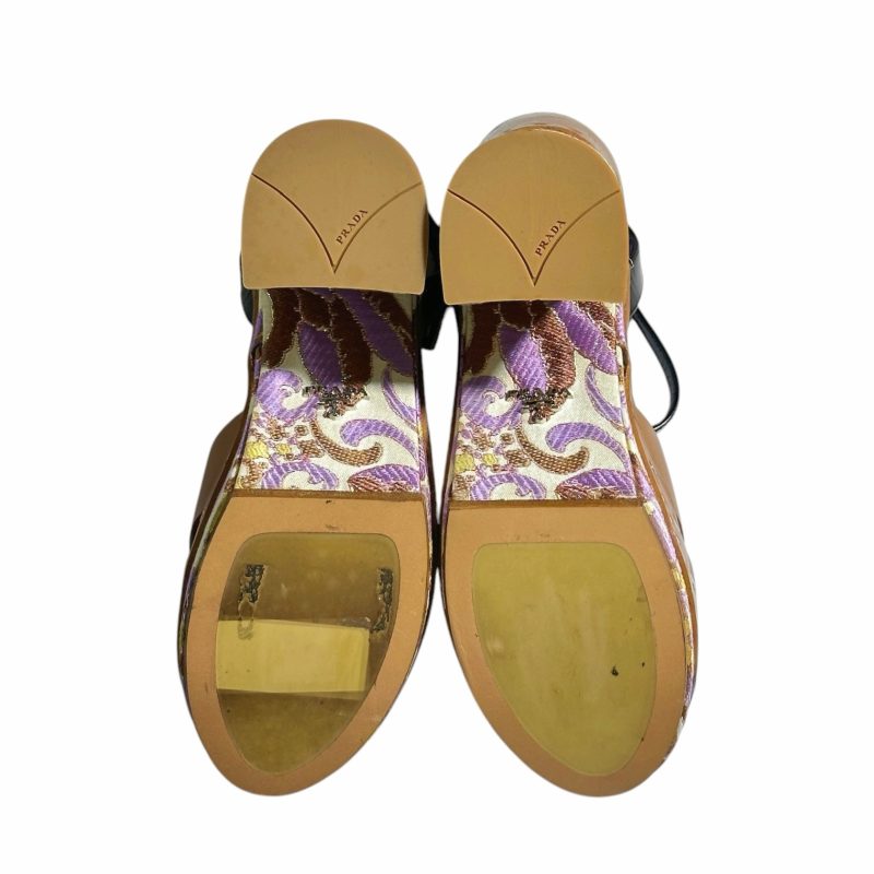 Prada Platform Floral Leather Sandals 37.5 - Image 7