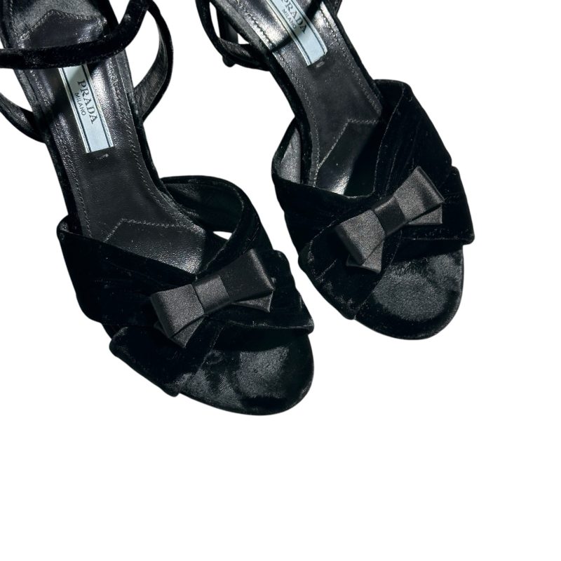 Prada Velvet Ribbon Heels 37 - Image 4