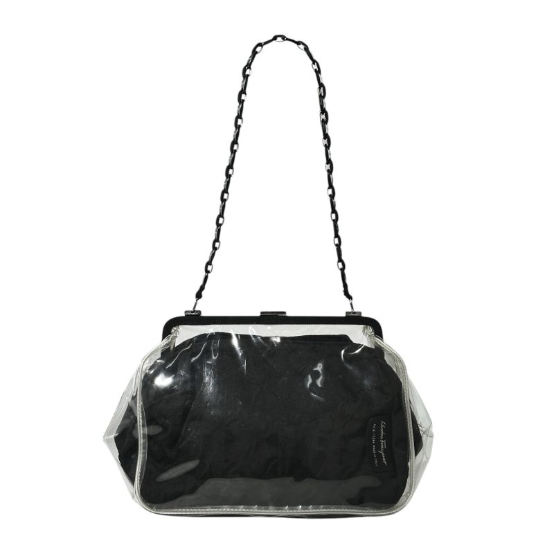 Ferragamo Chain Link PVC Shoulder Tote Bag