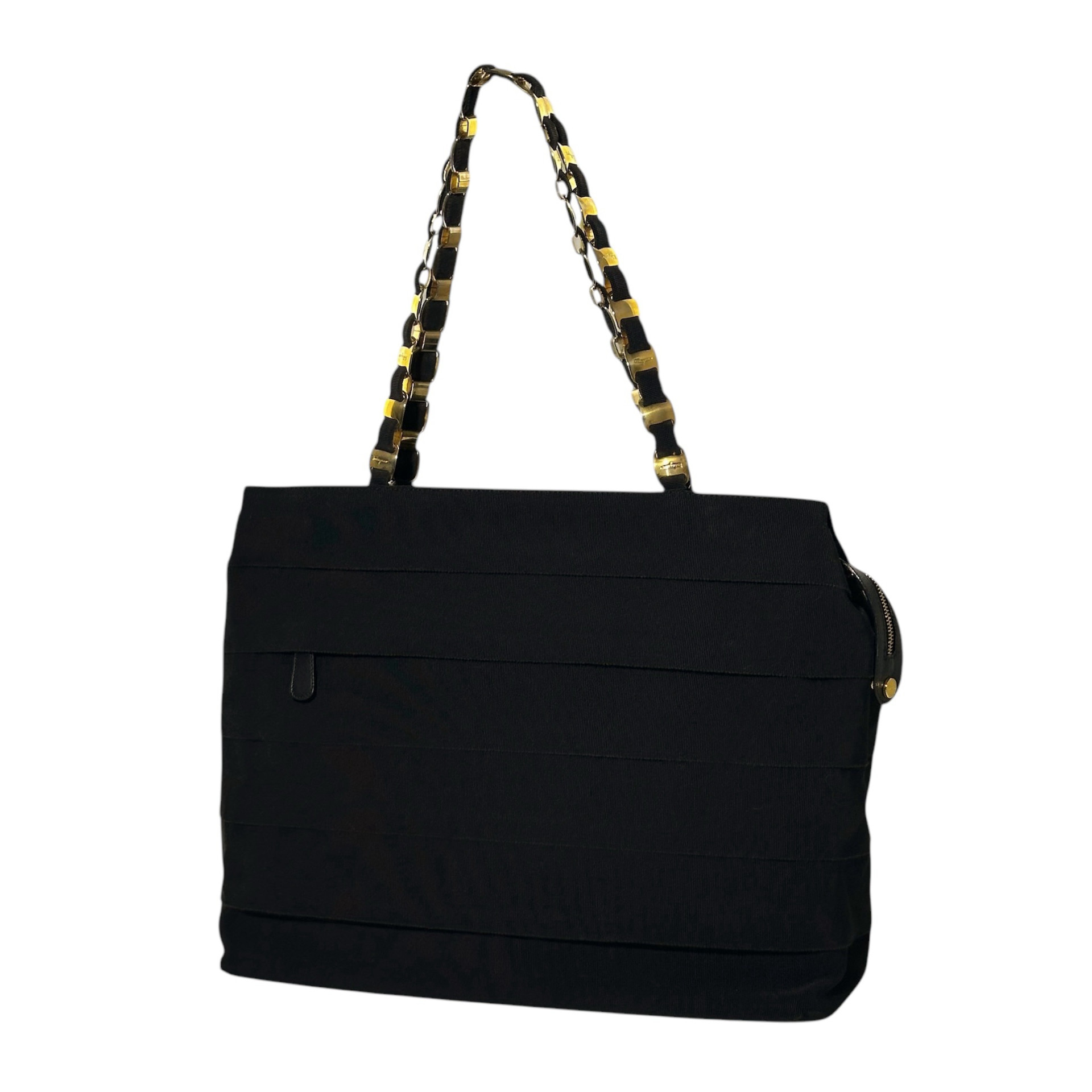 Ferragamo Chain Link Canvas Tote Bag - Image 3