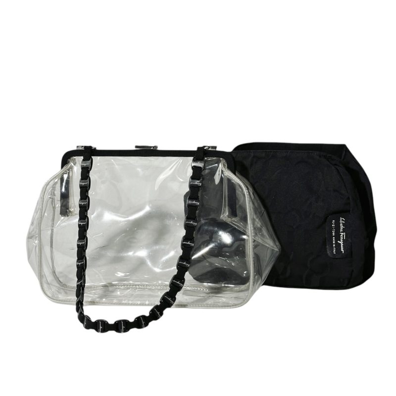 Ferragamo Chain Link PVC Shoulder Tote Bag - Image 3