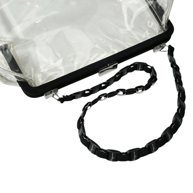 Ferragamo Chain Link PVC Shoulder Tote Bag - Image 7