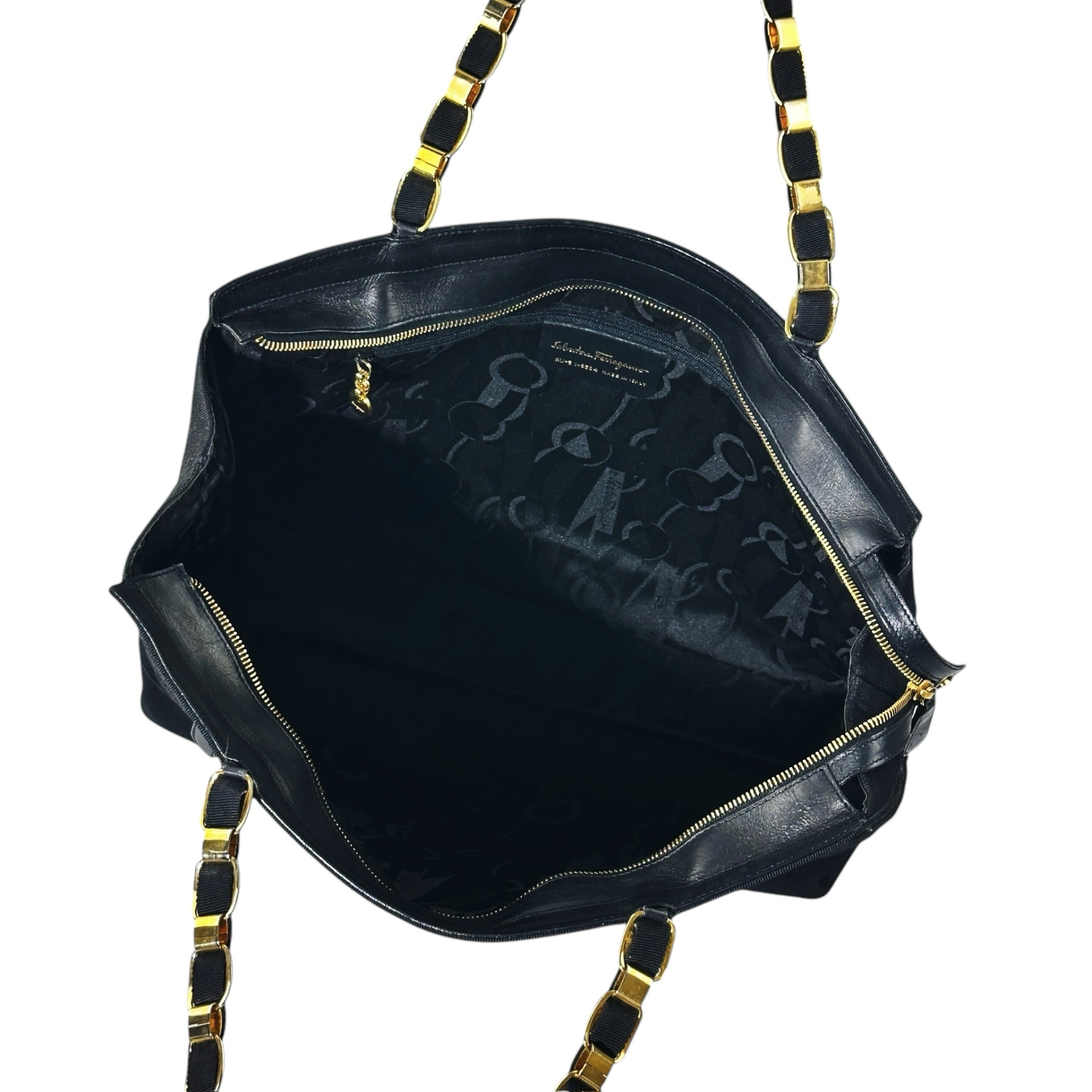 Ferragamo Chain Link Canvas Tote Bag - Image 9