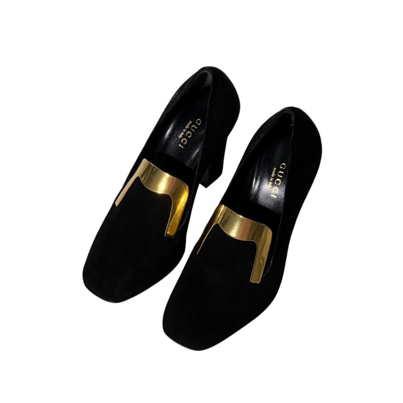 Gucci Suede Square Toe Pumps 36.5 - Image 2