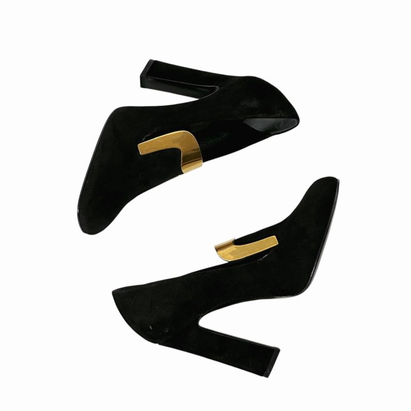 Gucci Suede Square Toe Pumps 36.5 - Image 3