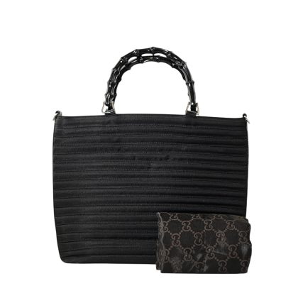 Gucci Black Bamboo Handle Handbag