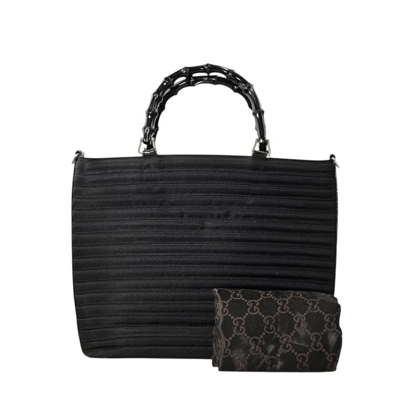 Gucci Black Bamboo Handle Handbag