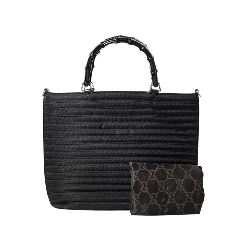 Gucci Black Bamboo Handle Handbag - Image 2