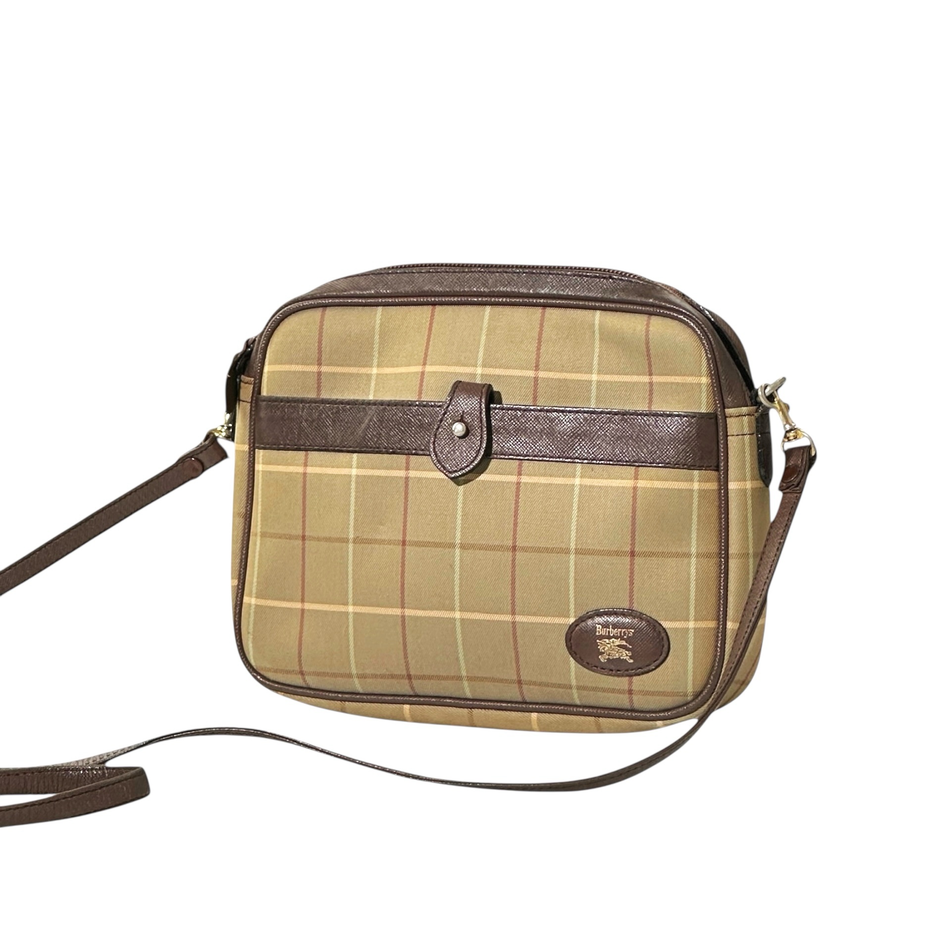Burberry Vintage Check Leather Strap Crossbody Bag - Image 3