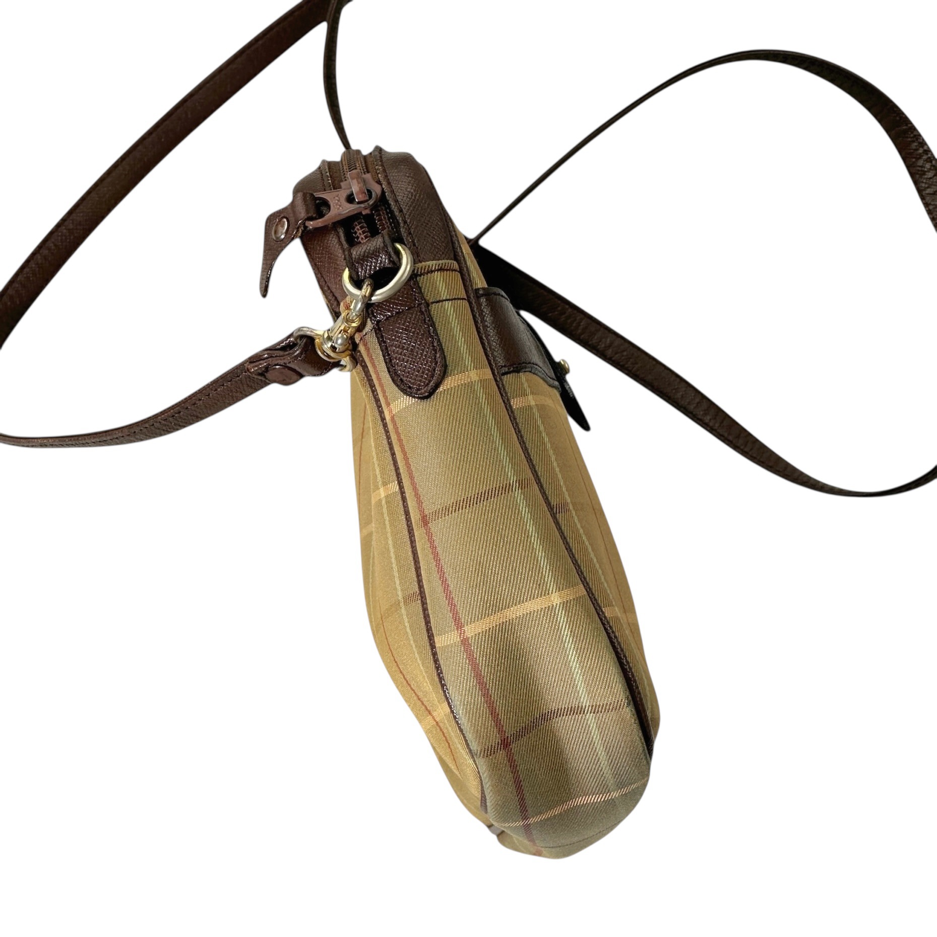 Burberry Vintage Check Leather Strap Crossbody Bag - Image 5