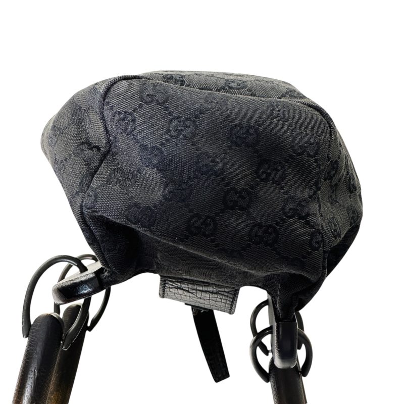 Gucci Wood Handle Canvas Handbag - Image 5