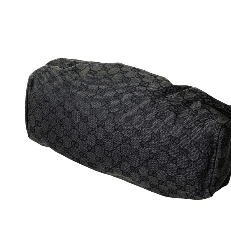 Gucci Wood Handle Canvas Handbag - Image 6