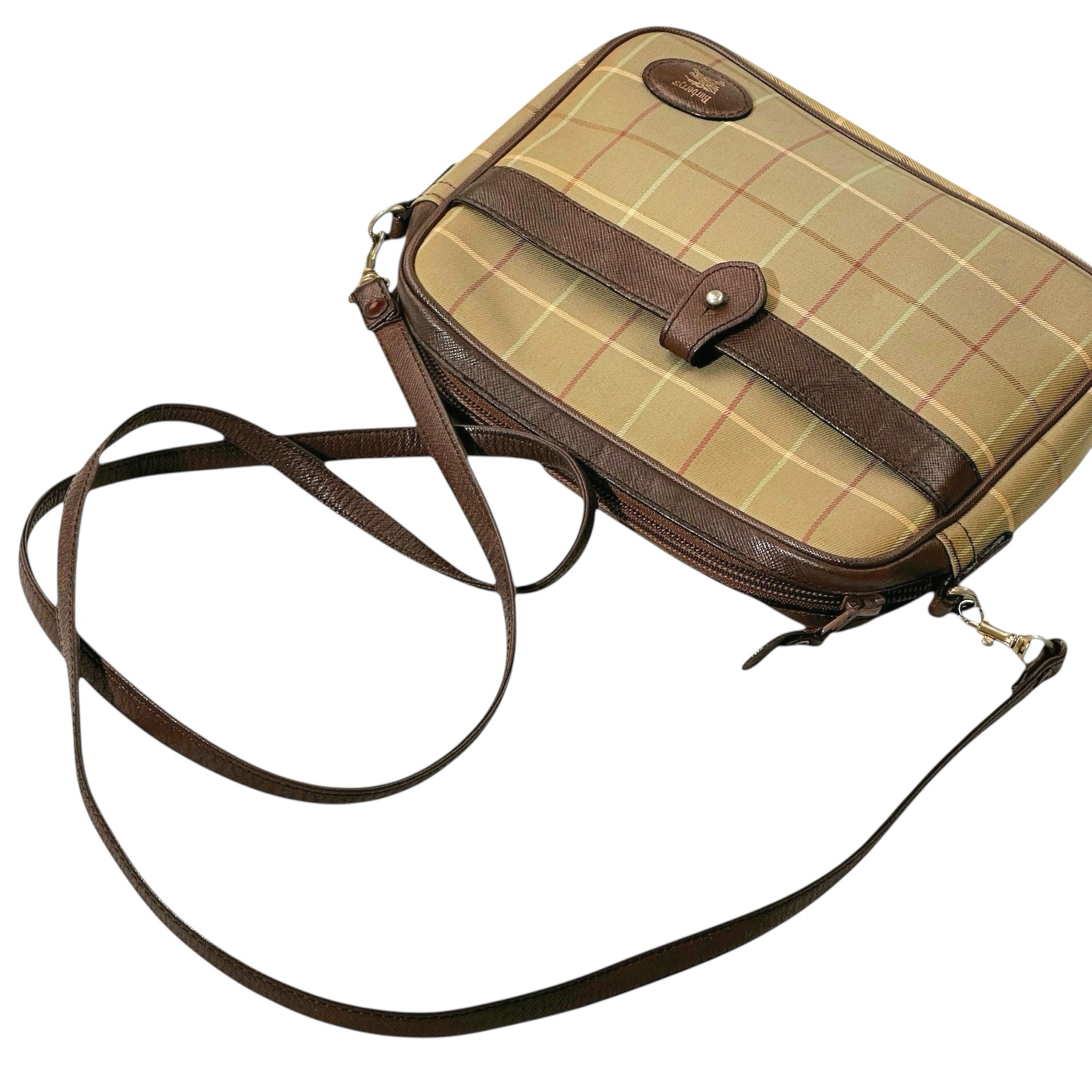 Burberry Vintage Check Leather Strap Crossbody Bag - Image 7