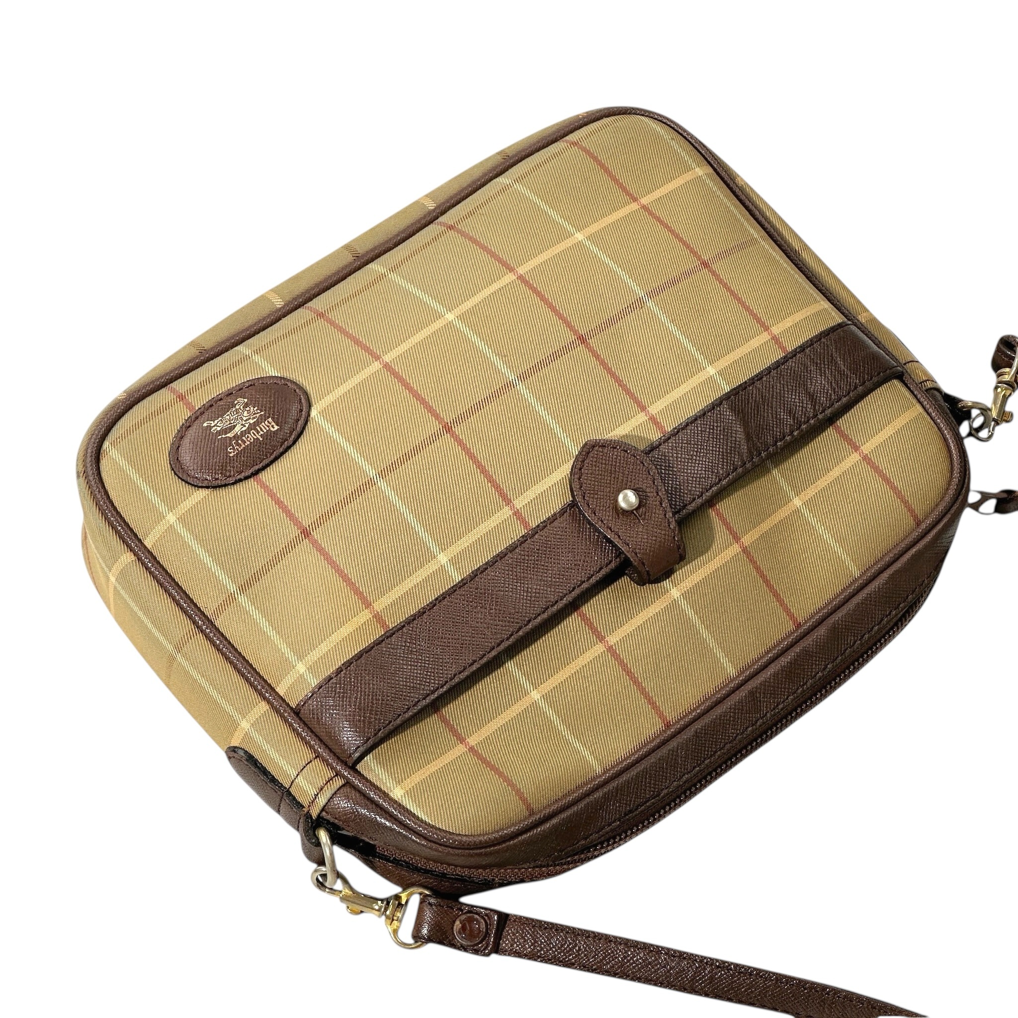 Burberry Vintage Check Leather Strap Crossbody Bag - Image 8
