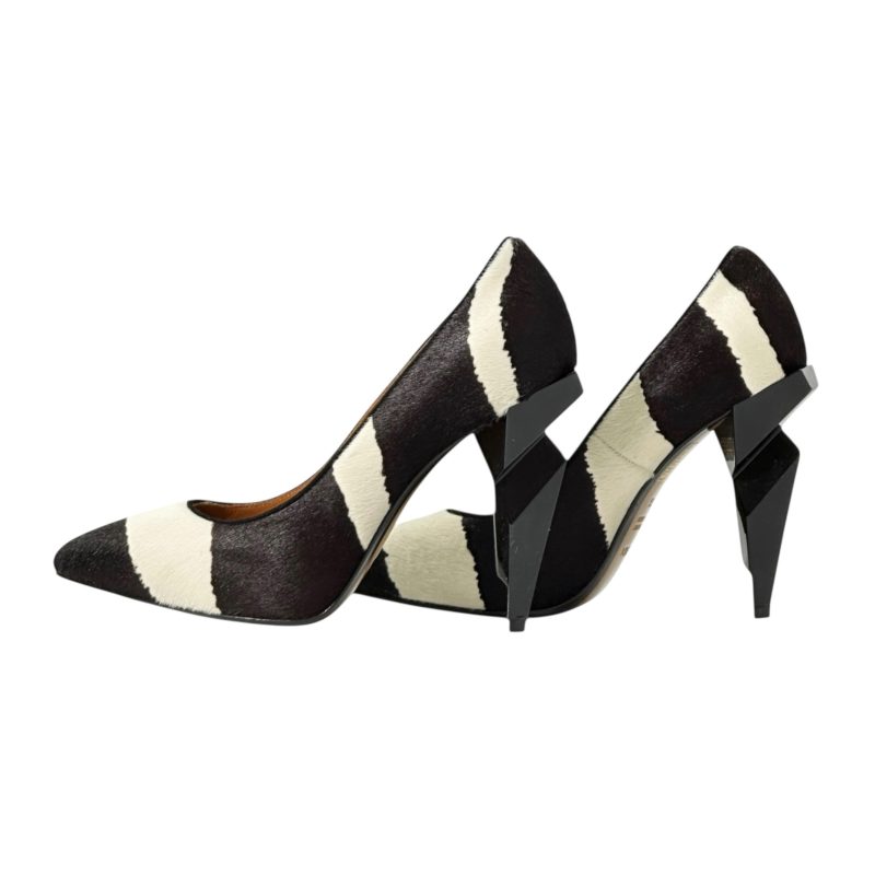 Fendi Pony Hair Irregular Shaped Heels 36.5 - Image 4