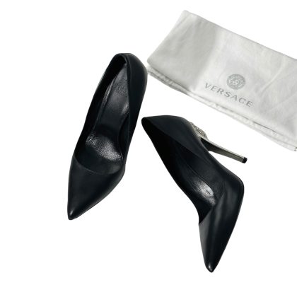 Versace Leather Lion Head Heels 37