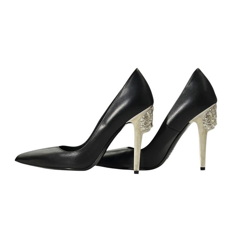 Versace Leather Lion Head Heels 37 - Image 4