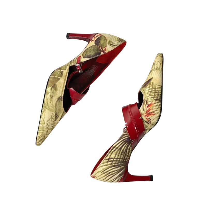 Kenzo Canvas Leather Heels 37 - Image 2