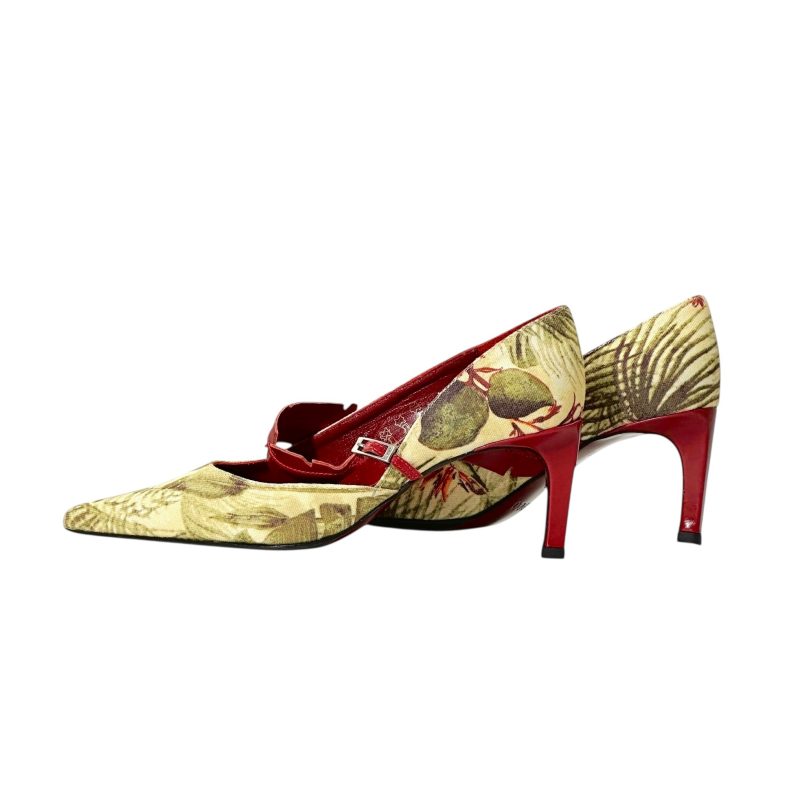 Kenzo Canvas Leather Heels 37 - Image 4
