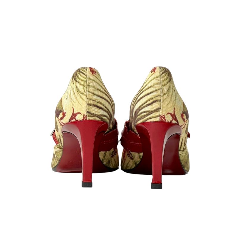 Kenzo Canvas Leather Heels 37 - Image 5