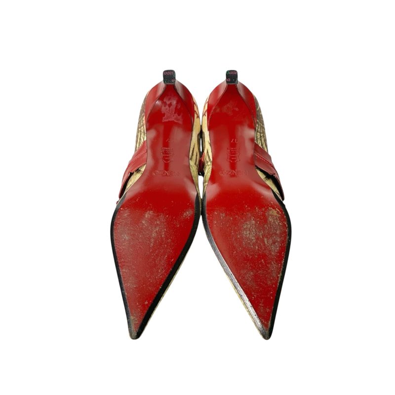 Kenzo Canvas Leather Heels 37 - Image 6