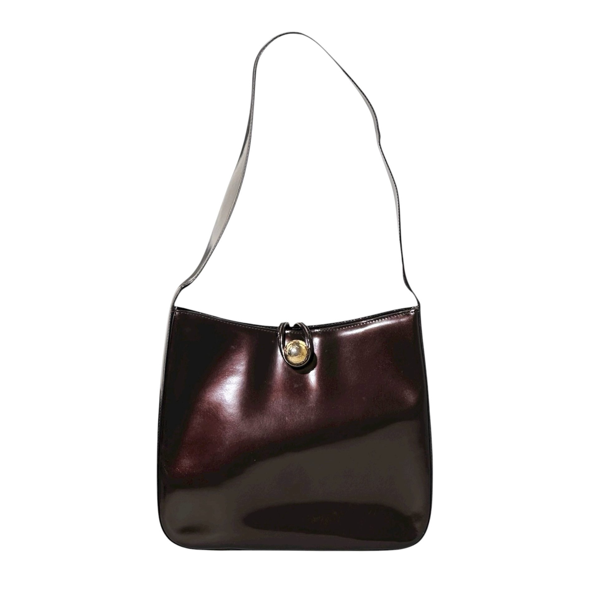 Celine Gold Ball Patent Leather Shoulder Bag