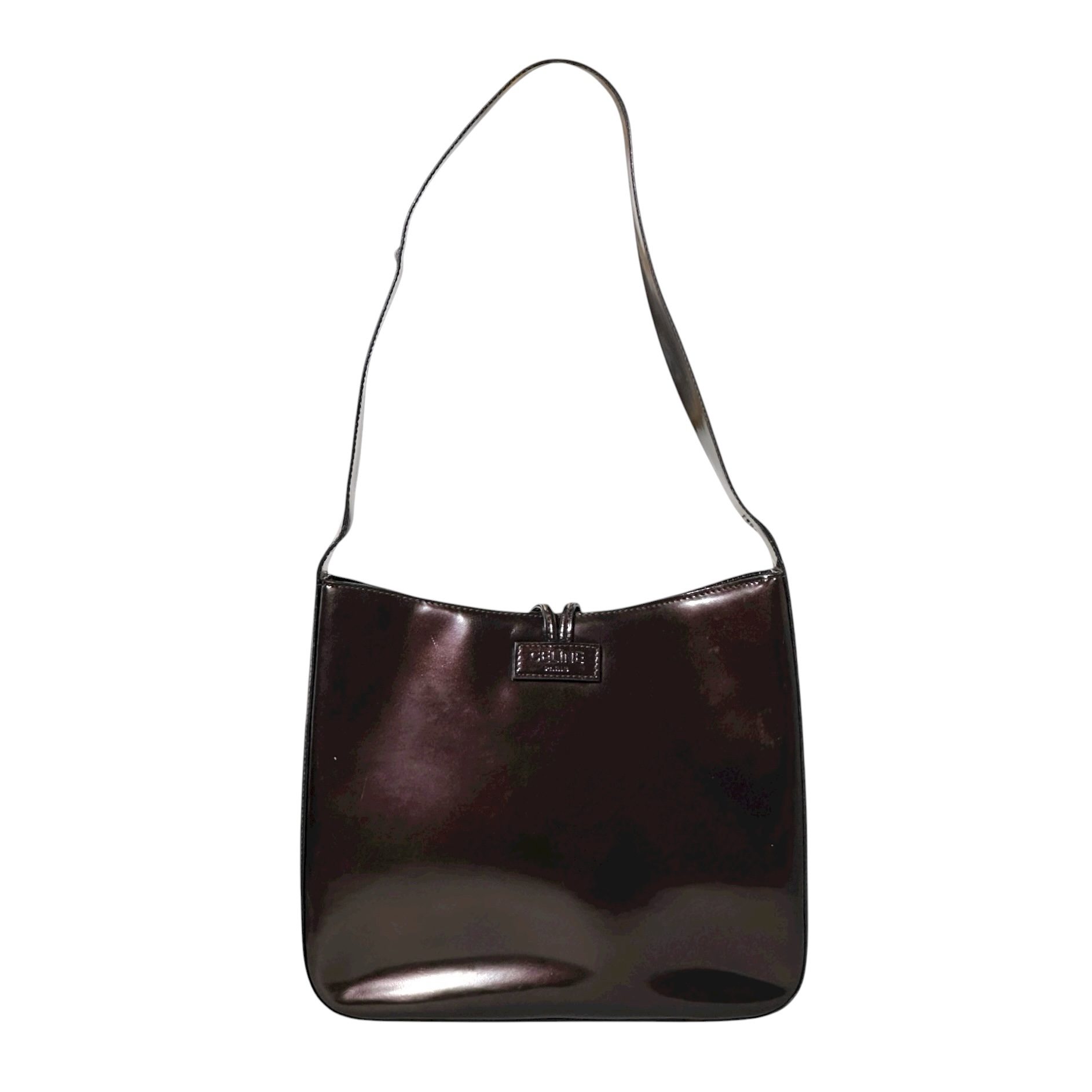 Celine Gold Ball Patent Leather Shoulder Bag - Image 2
