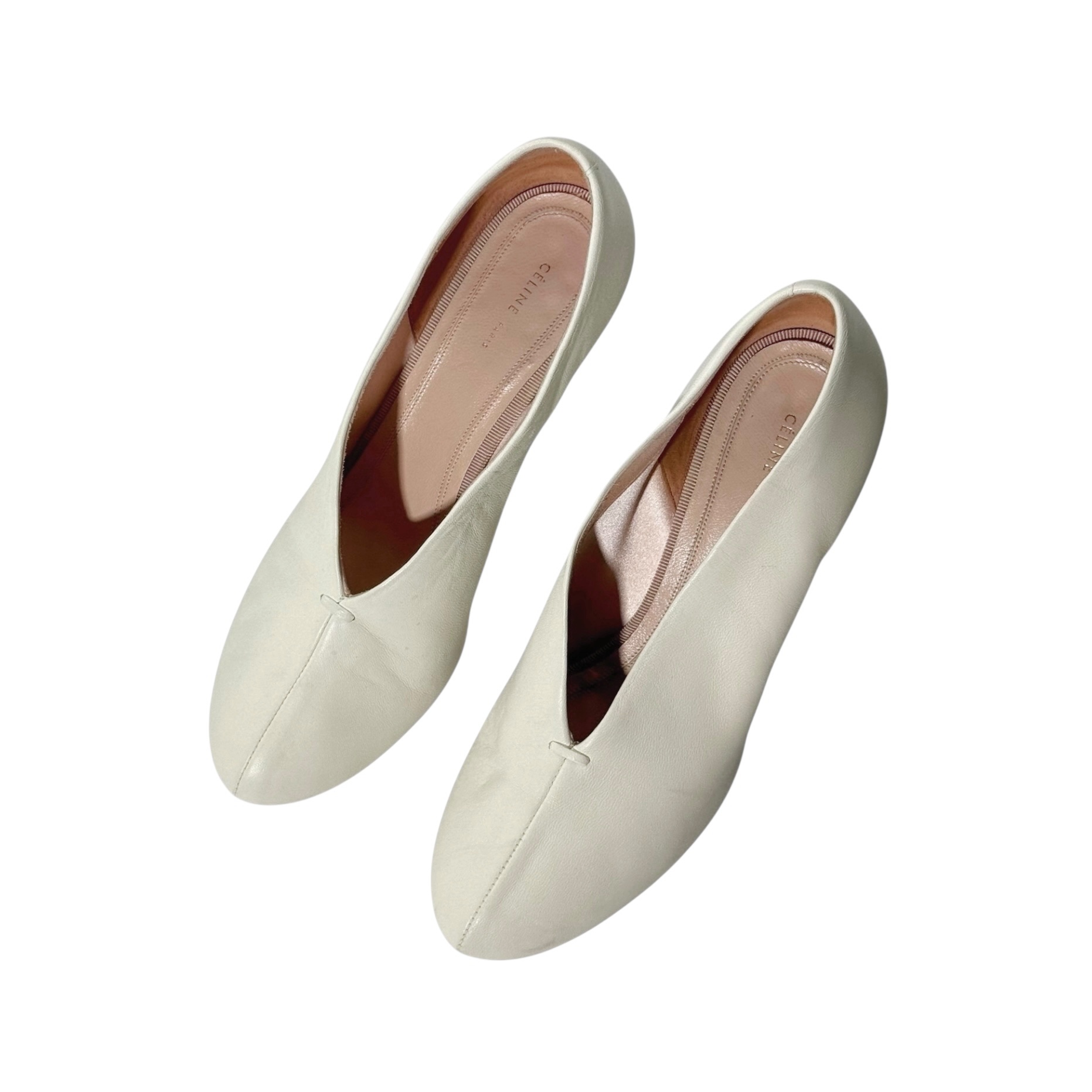 Celine Triangle Heel Leather Pumps 36 - Image 2