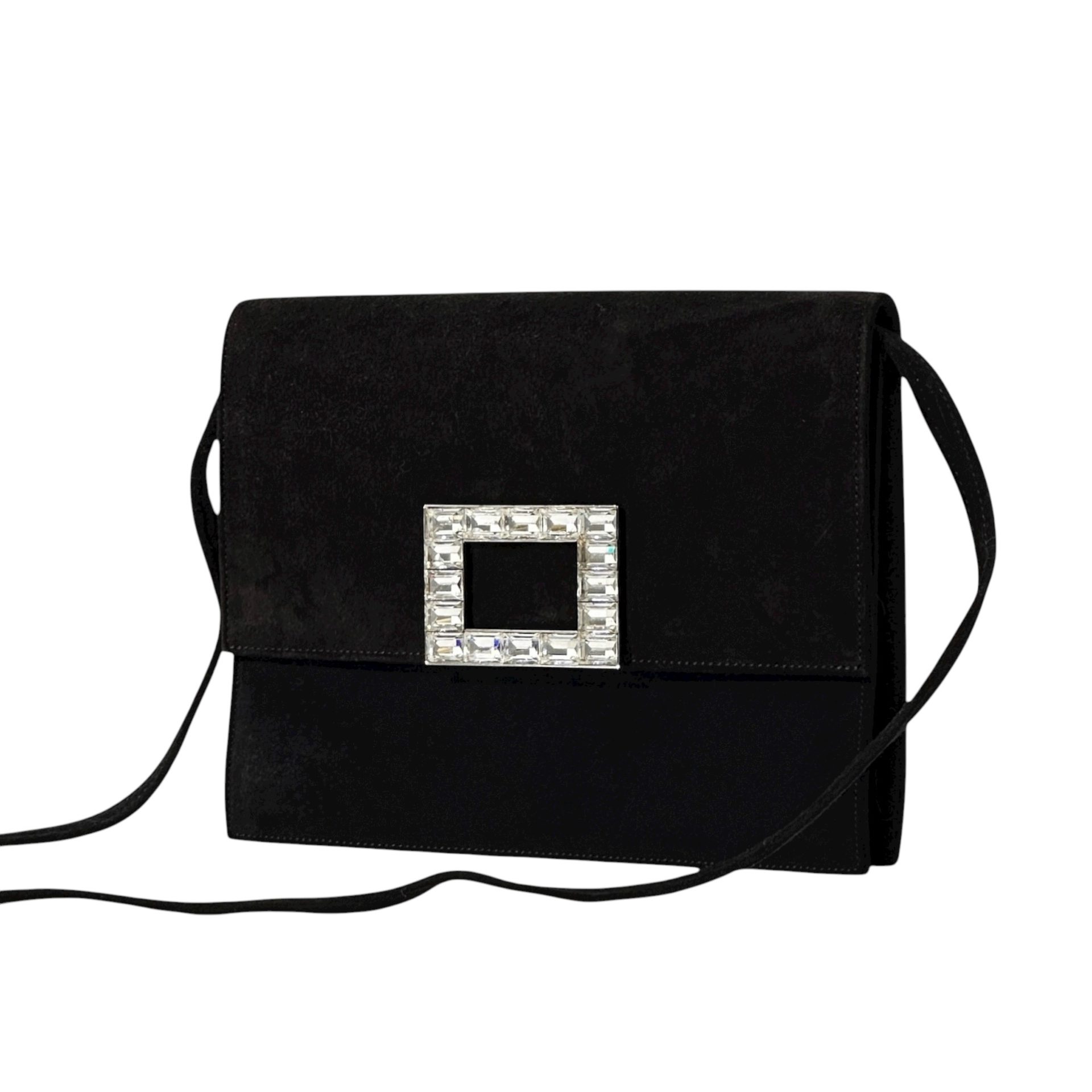 Celine Suede Diamond Crossbody Evening Bag - Image 3