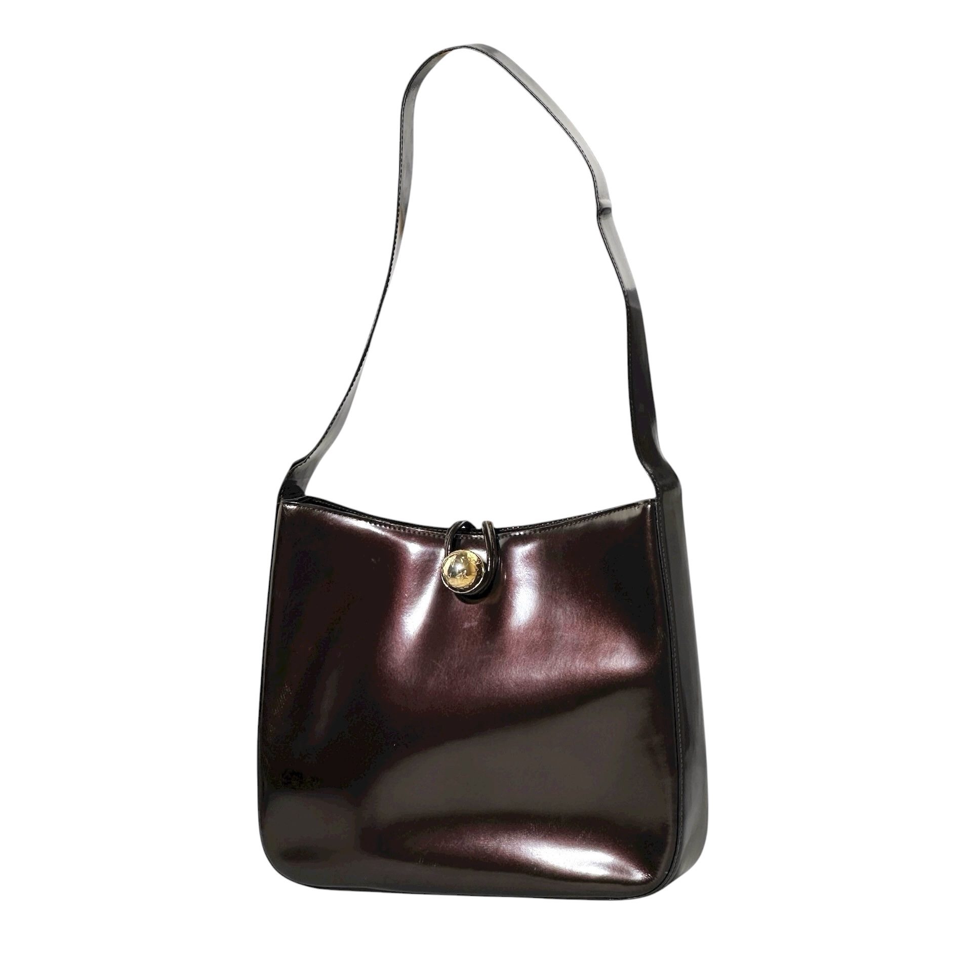 Celine Gold Ball Patent Leather Shoulder Bag - Image 3