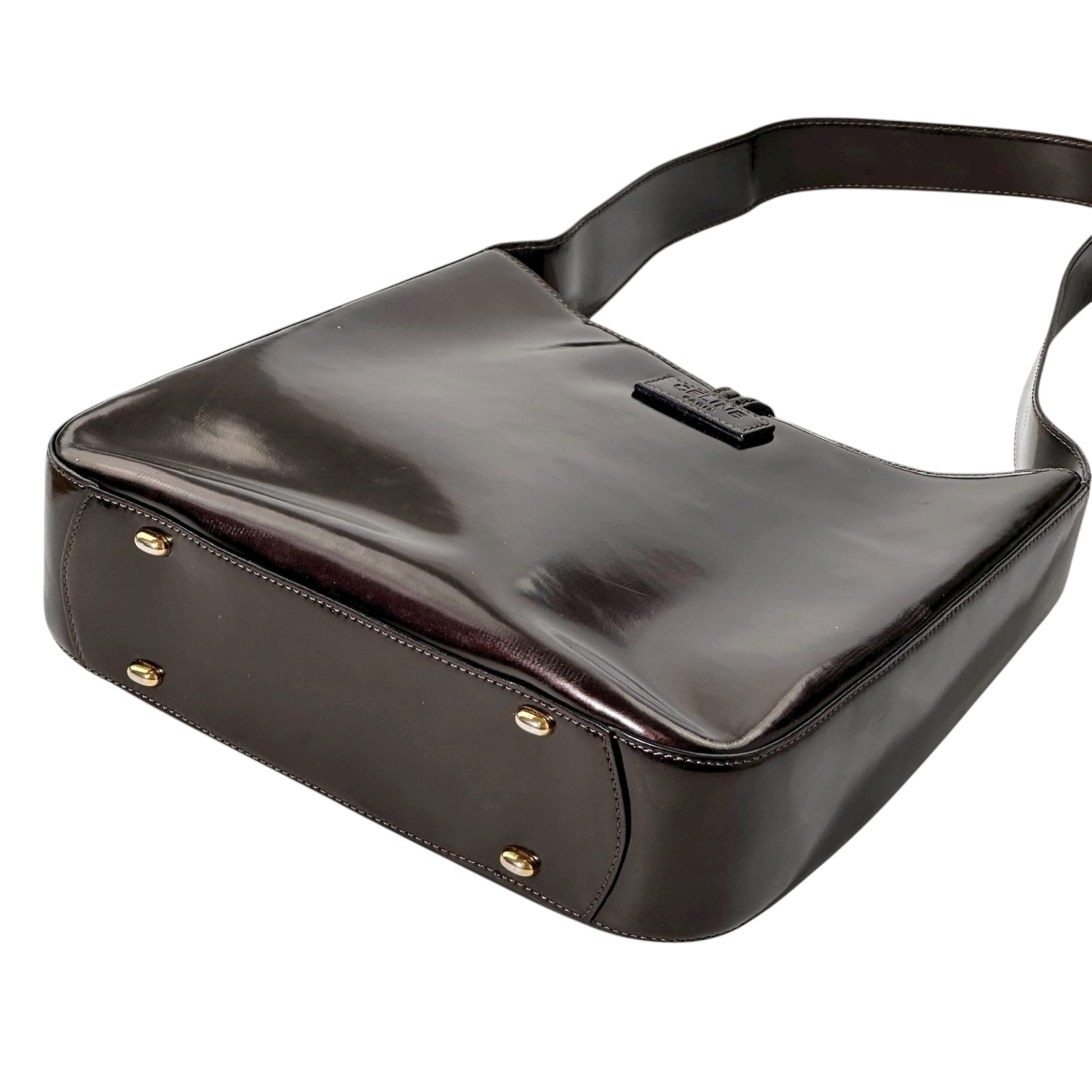 Celine Gold Ball Patent Leather Shoulder Bag - Image 6