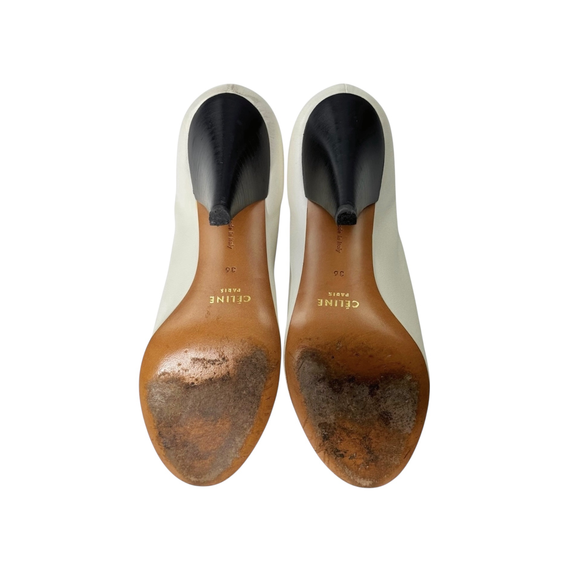 Celine Triangle Heel Leather Pumps 36 - Image 6