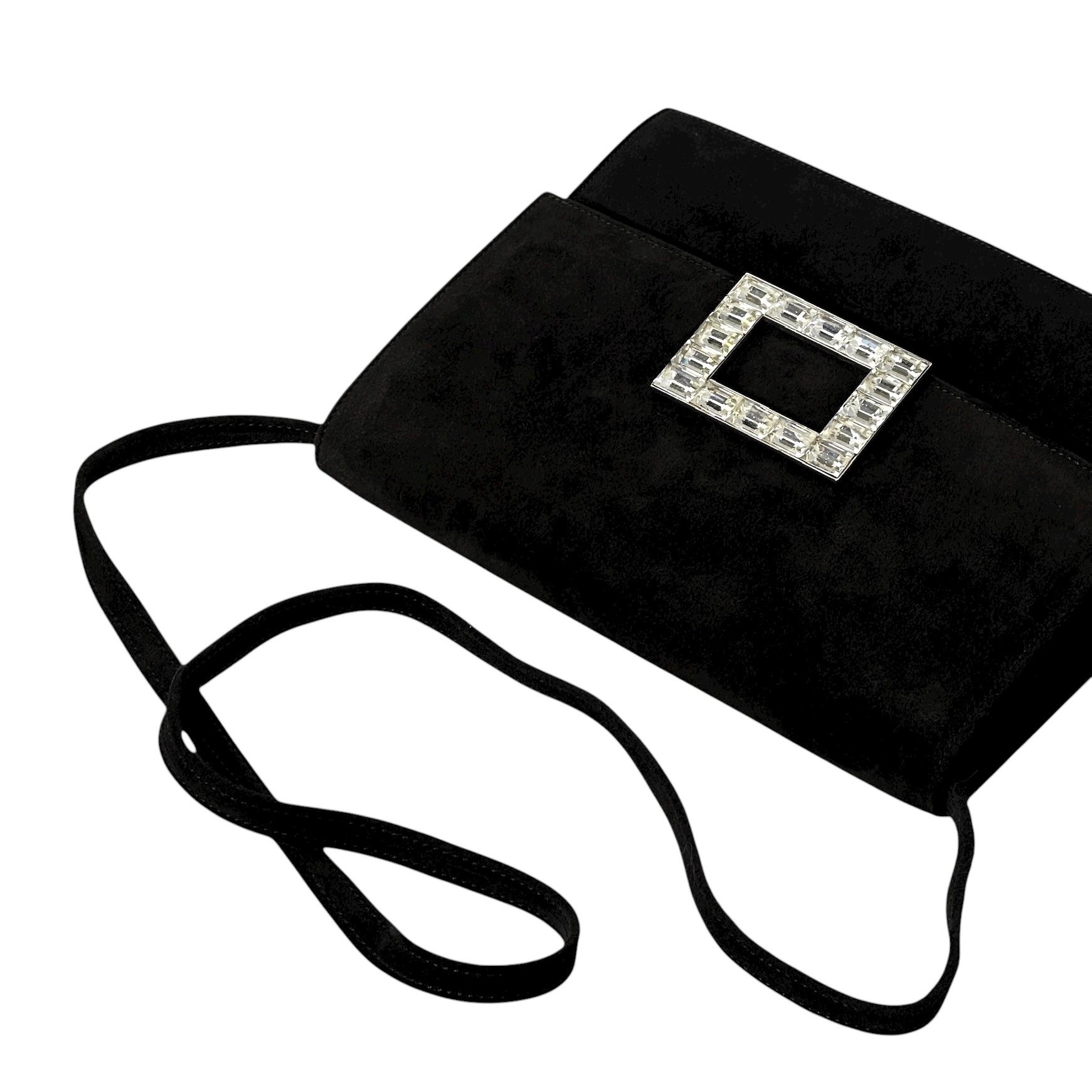 Celine Suede Diamond Crossbody Evening Bag - Image 7
