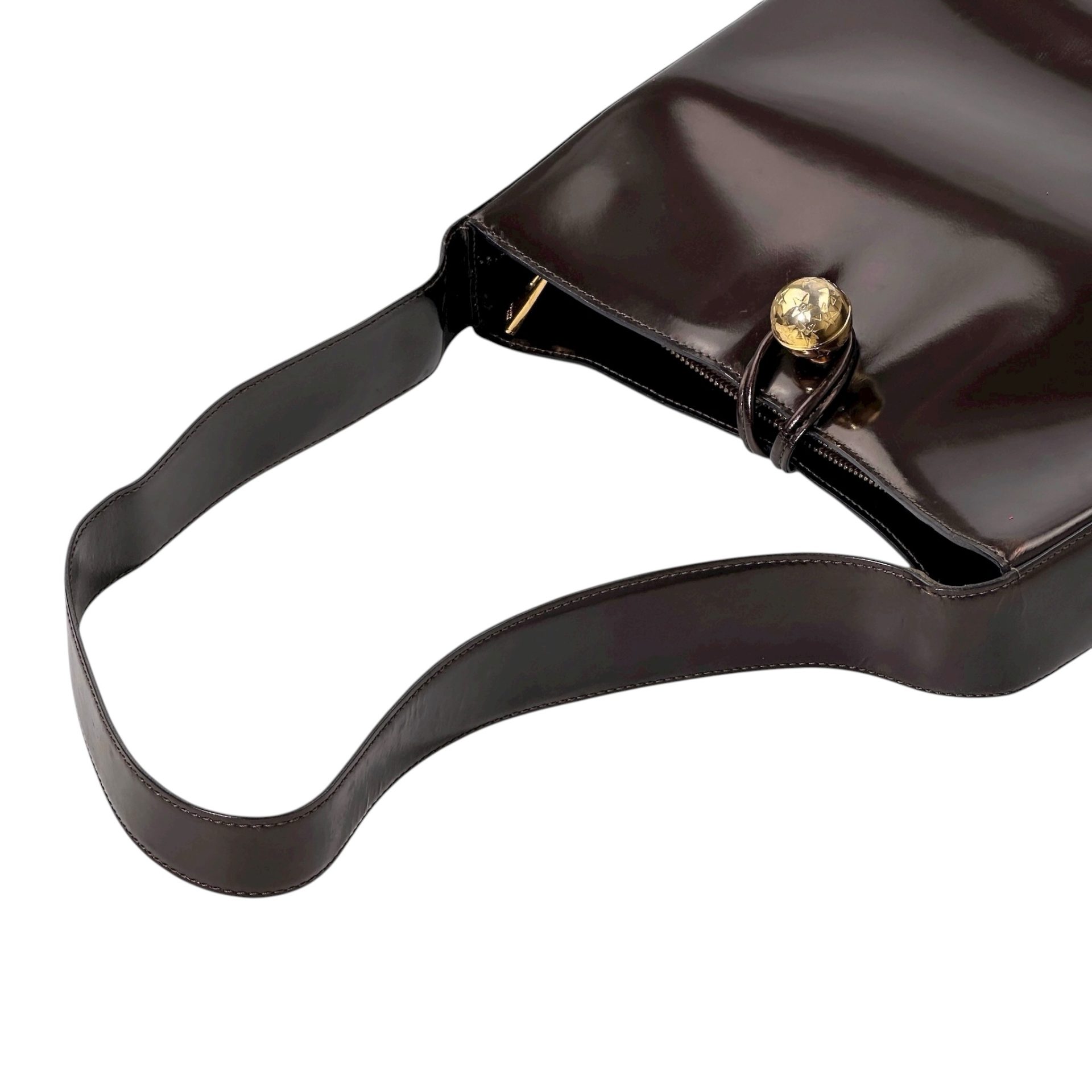 Celine Gold Ball Patent Leather Shoulder Bag - Image 7