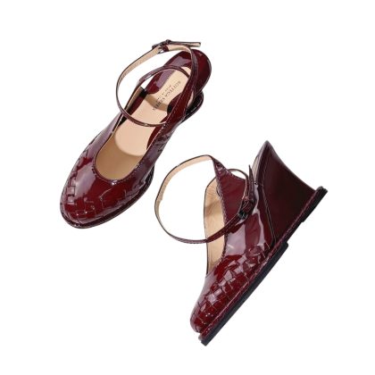 Bottega Veneta Weave Patent Leather Sandals 37