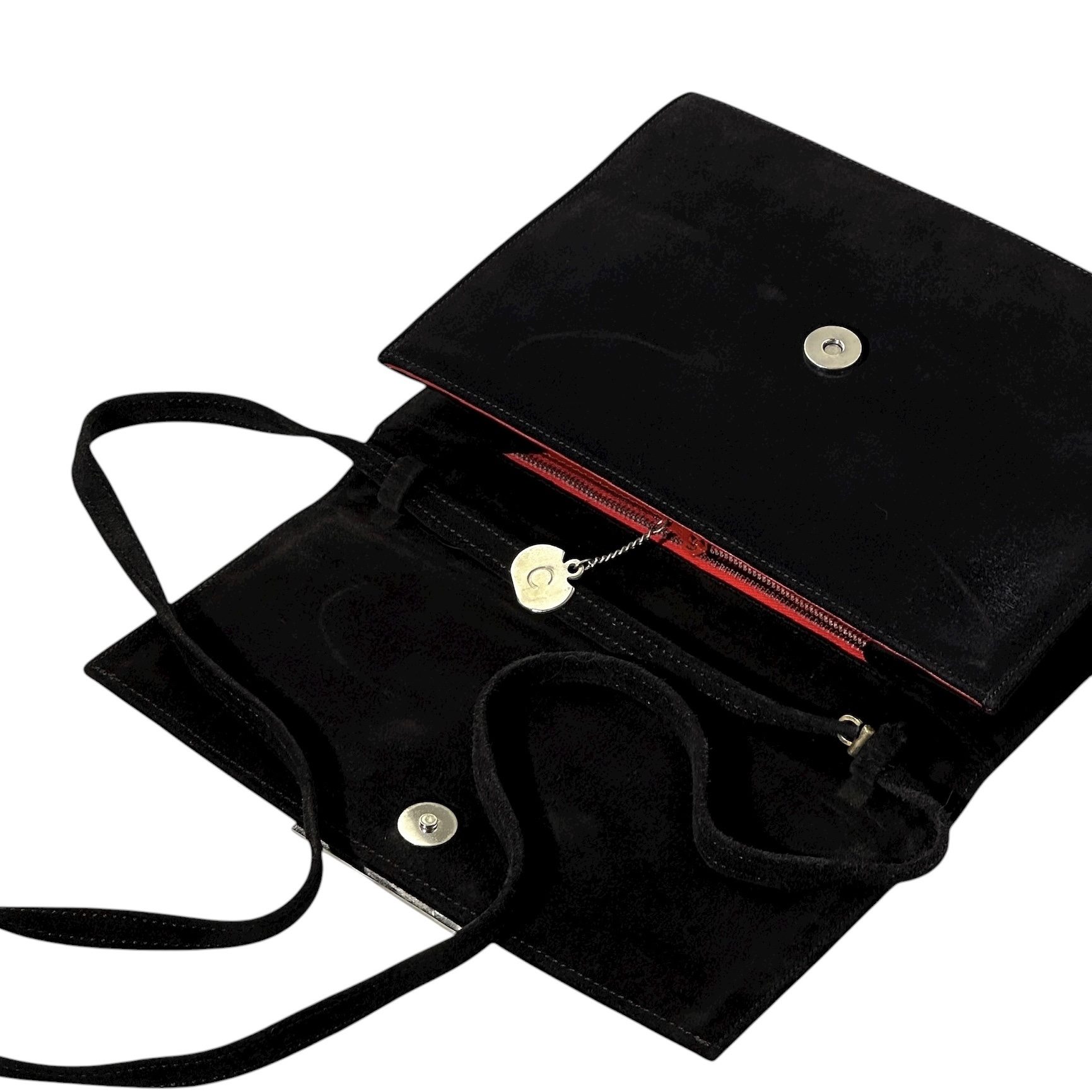 Celine Suede Diamond Crossbody Evening Bag - Image 8