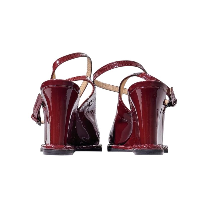 Bottega Veneta Weave Patent Leather Sandals 37 - Image 5