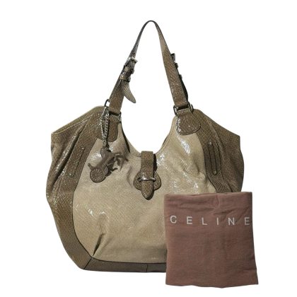 Celine Embosed Leather Two Way Shoulder Bag