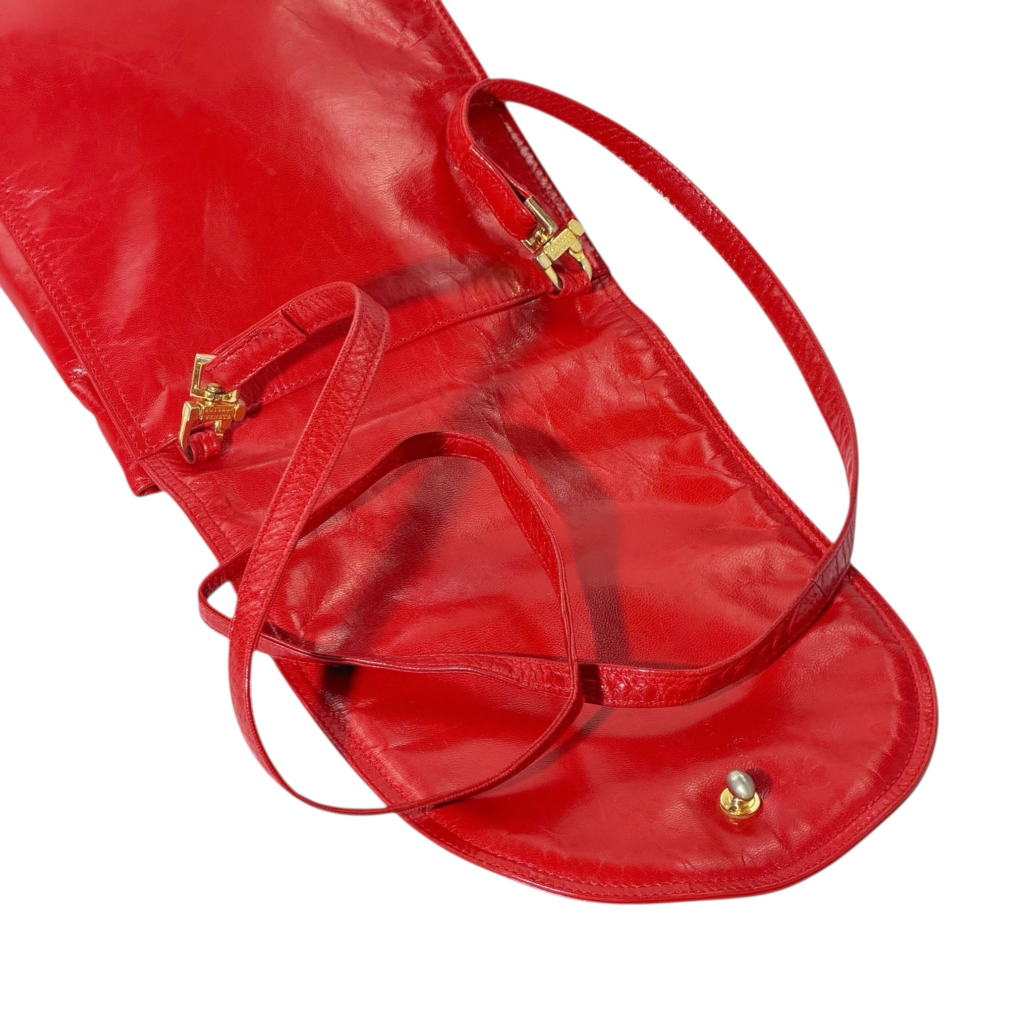 Bottega Veneta Leather Flap Crossbody Bag - Image 7