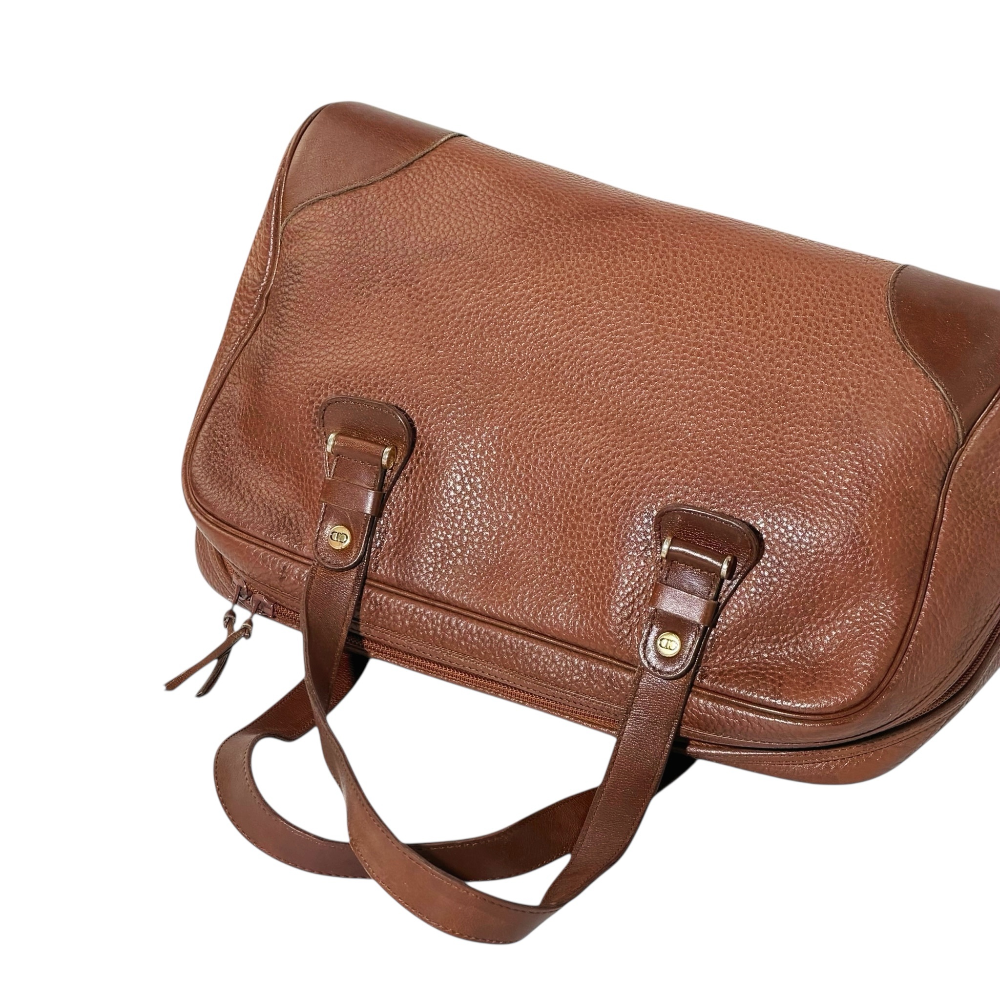 Dior Leather Bowling HandBag 1990s-2000s - Image 7