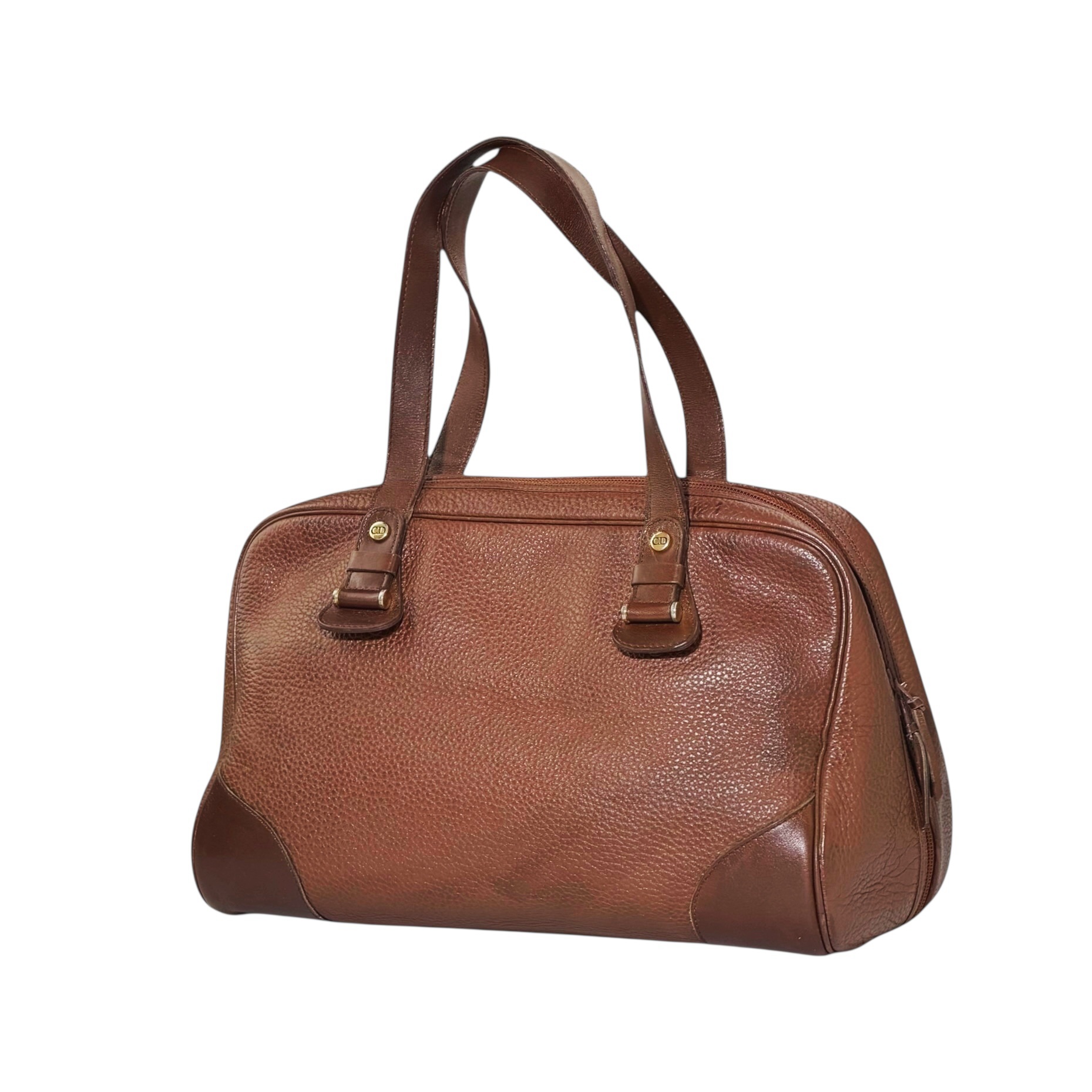 Dior Leather Bowling HandBag 1990s-2000s - Image 8