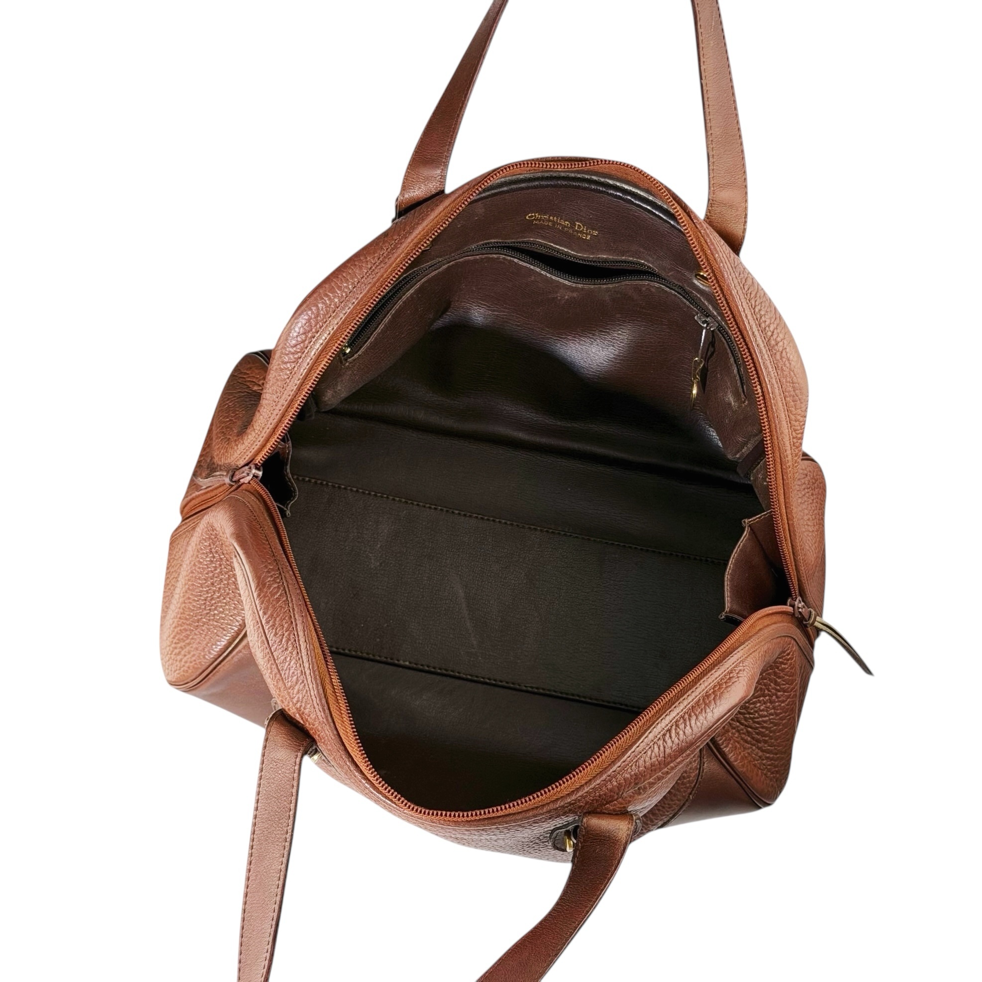 Dior Leather Bowling HandBag 1990s-2000s - Image 9