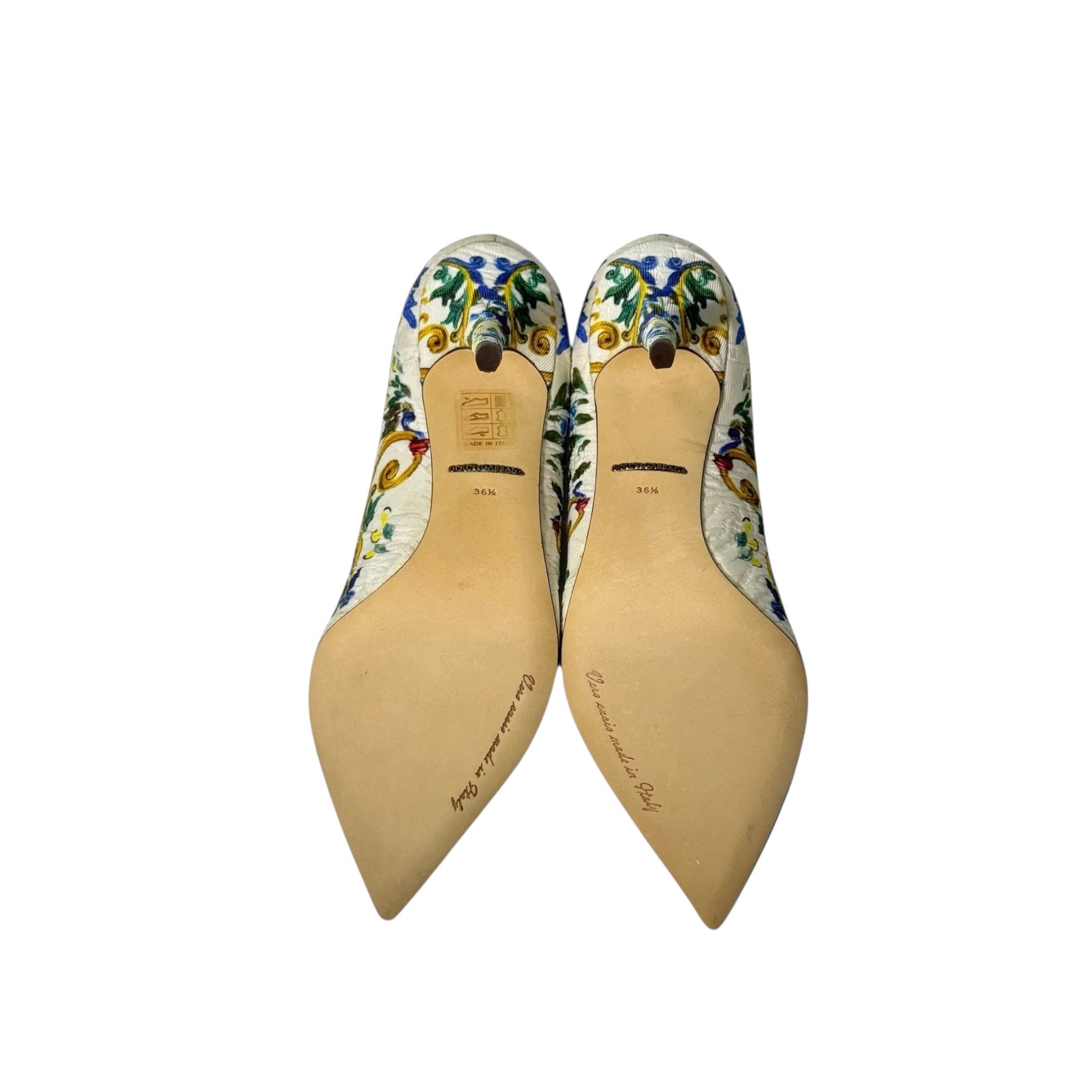 Dolce & Gabbana Floral Fabric Crystal Embellished Bellucci Heel - Image 6