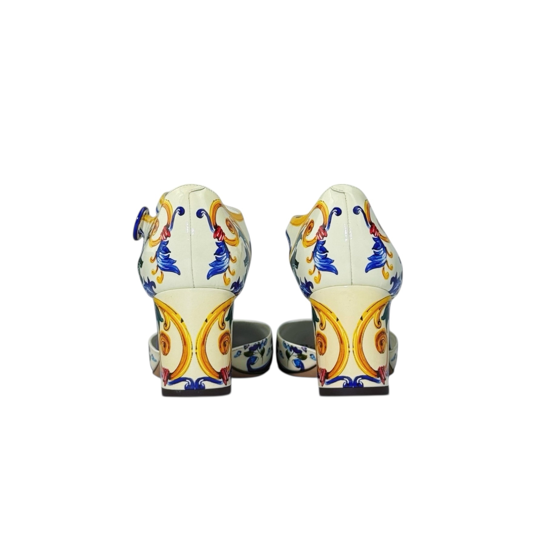 Dolce & Gabbana Patent Leather Floral Printed Ankle Strap Pumps - Image 5