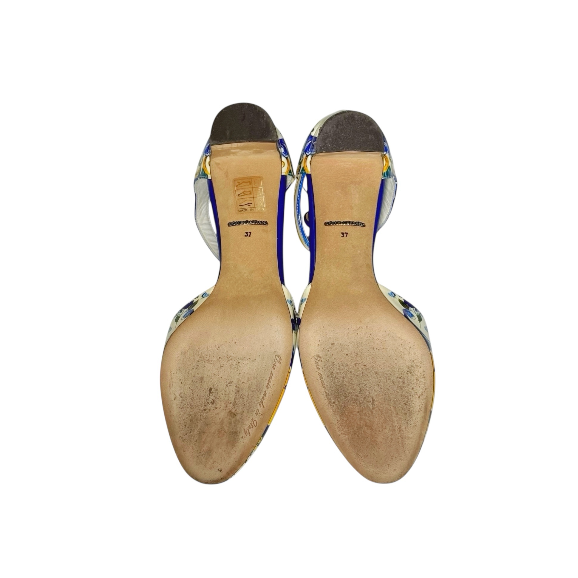 Dolce & Gabbana Patent Leather Floral Printed Ankle Strap Pumps - Image 6