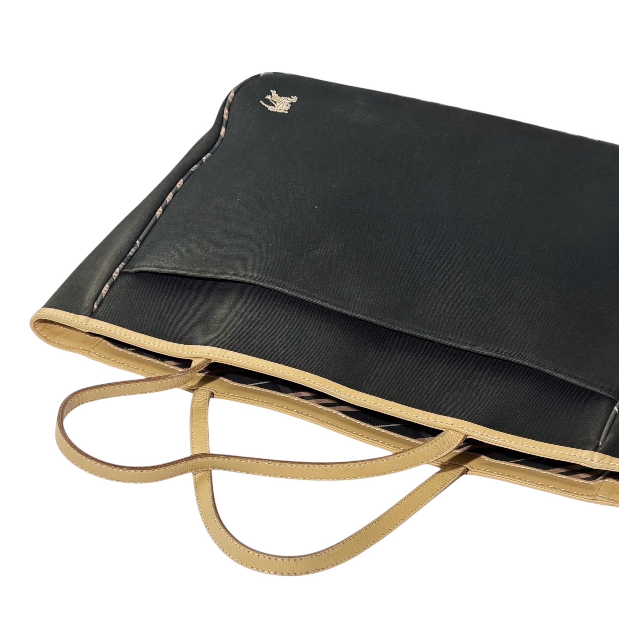 Burberry Leather Strap Canvas Tote bag - Image 7