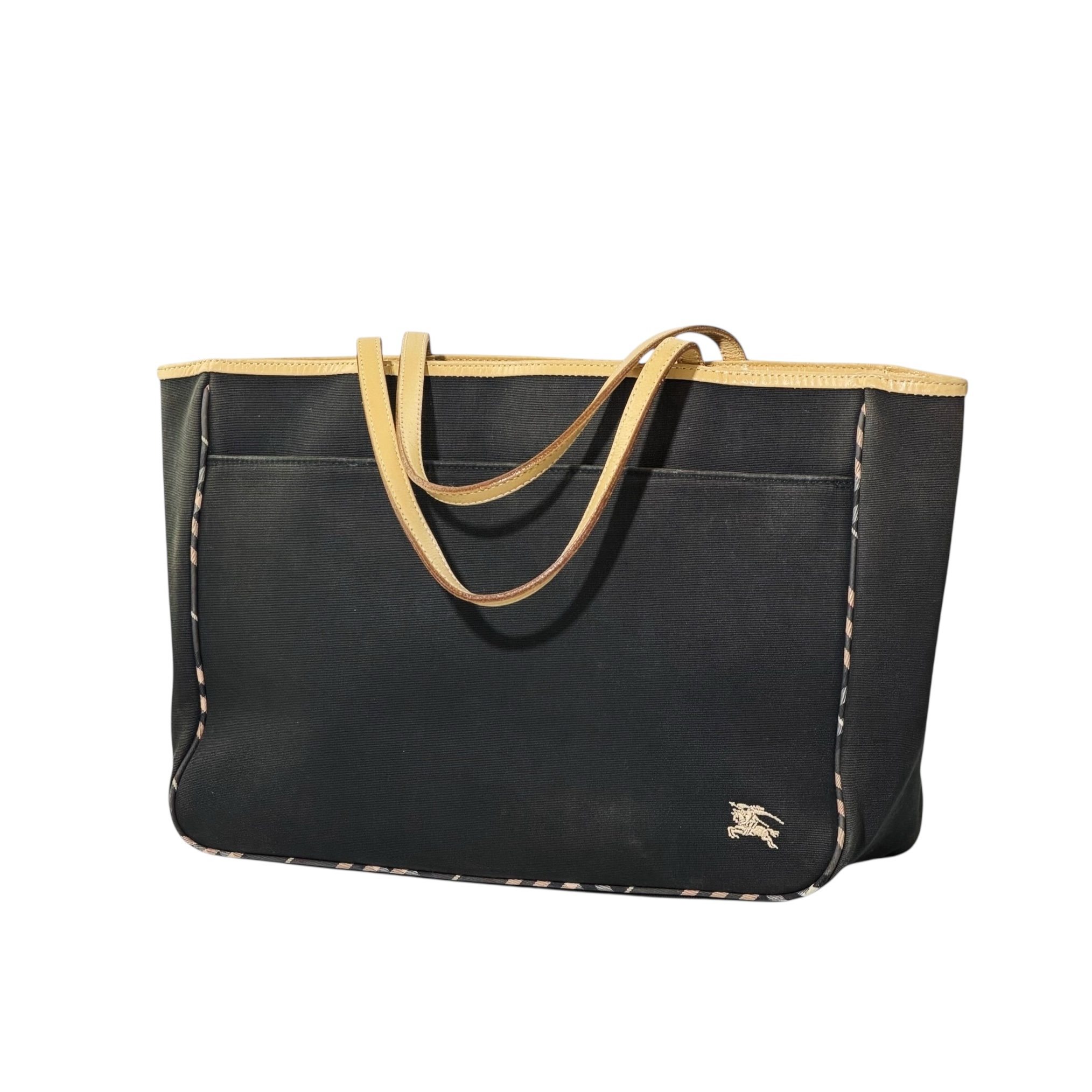 Burberry Leather Strap Canvas Tote bag - Image 8