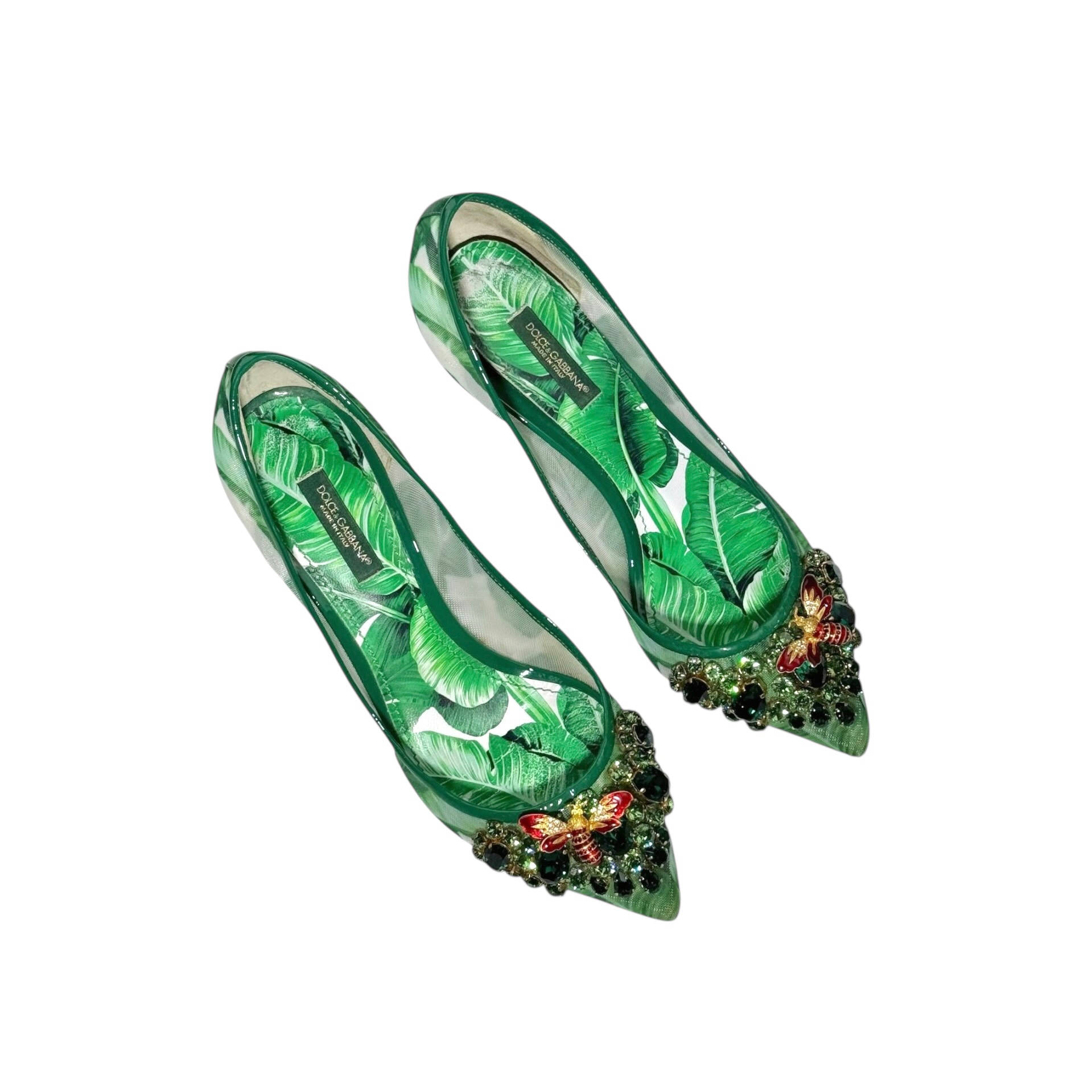 Dolce & Gabbana Crystal Embellished Mesh Heels - Image 2